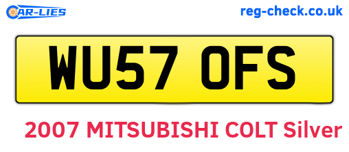 WU57OFS are the vehicle registration plates.