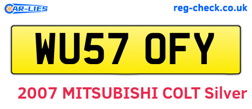 WU57OFY are the vehicle registration plates.