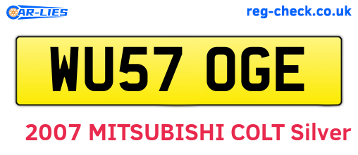 WU57OGE are the vehicle registration plates.