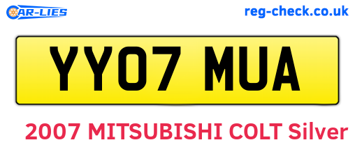 YY07MUA are the vehicle registration plates.