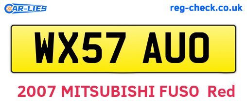 WX57AUO are the vehicle registration plates.