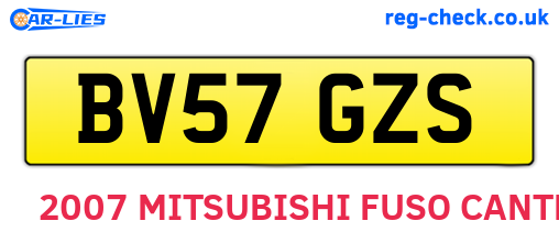 BV57GZS are the vehicle registration plates.