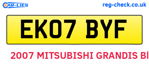 EK07BYF are the vehicle registration plates.