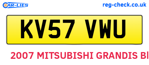 KV57VWU are the vehicle registration plates.