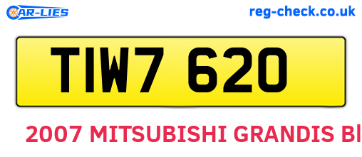TIW7620 are the vehicle registration plates.