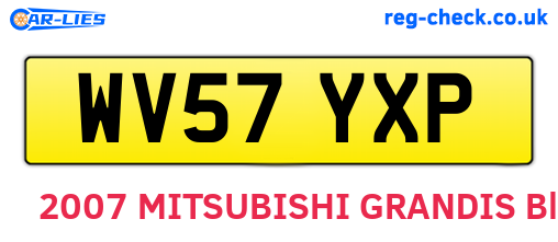 WV57YXP are the vehicle registration plates.