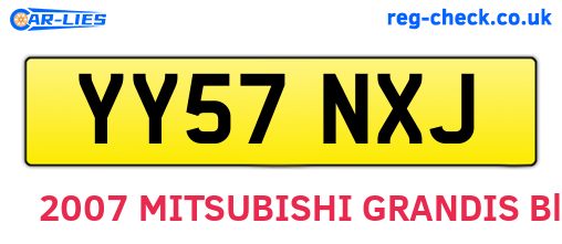 YY57NXJ are the vehicle registration plates.