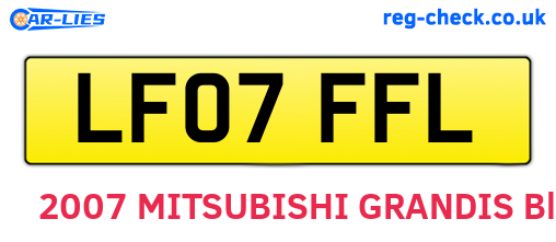 LF07FFL are the vehicle registration plates.