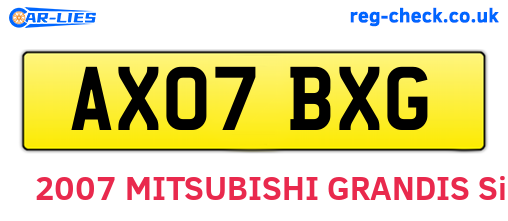 AX07BXG are the vehicle registration plates.