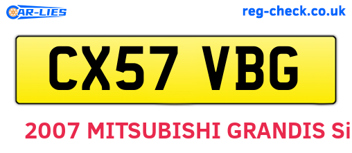 CX57VBG are the vehicle registration plates.
