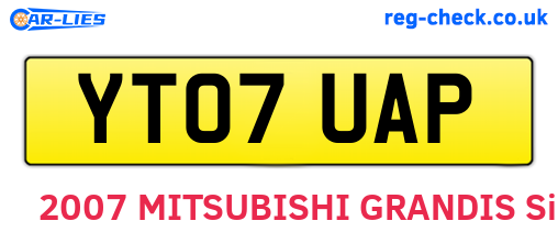 YT07UAP are the vehicle registration plates.