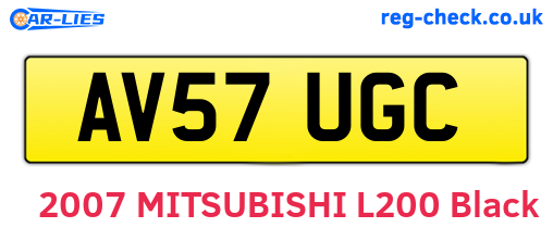 AV57UGC are the vehicle registration plates.