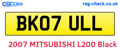 BK07ULL are the vehicle registration plates.