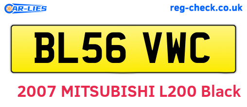 BL56VWC are the vehicle registration plates.