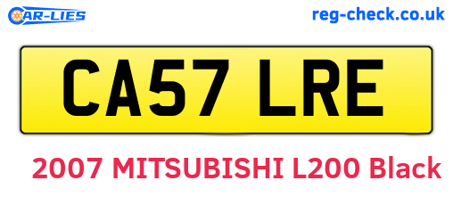 CA57LRE are the vehicle registration plates.