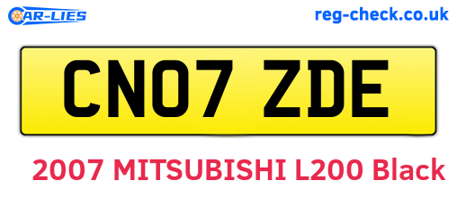 CN07ZDE are the vehicle registration plates.