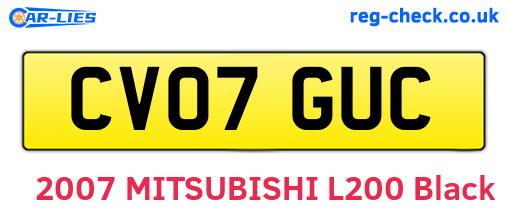 CV07GUC are the vehicle registration plates.