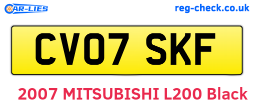 CV07SKF are the vehicle registration plates.