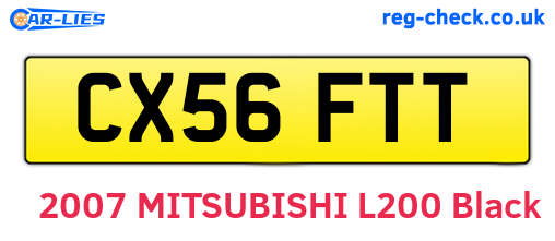 CX56FTT are the vehicle registration plates.