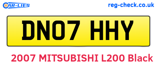 DN07HHY are the vehicle registration plates.