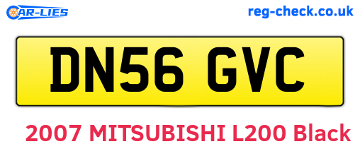 DN56GVC are the vehicle registration plates.