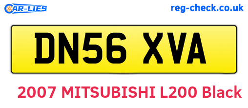 DN56XVA are the vehicle registration plates.