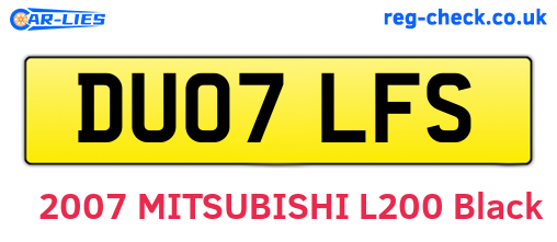 DU07LFS are the vehicle registration plates.