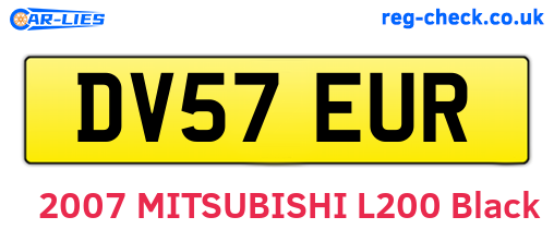 DV57EUR are the vehicle registration plates.