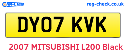 DY07KVK are the vehicle registration plates.