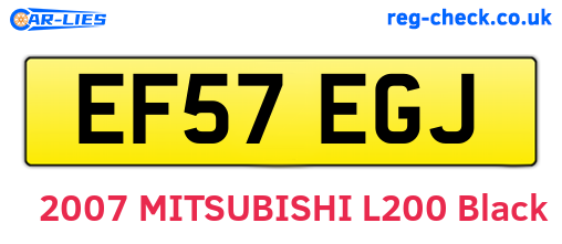EF57EGJ are the vehicle registration plates.
