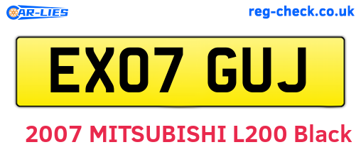 EX07GUJ are the vehicle registration plates.
