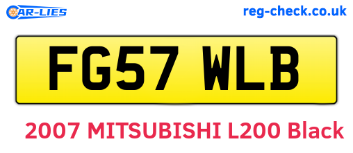 FG57WLB are the vehicle registration plates.