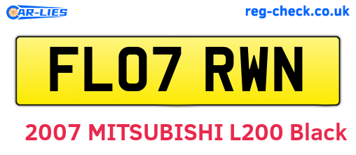 FL07RWN are the vehicle registration plates.