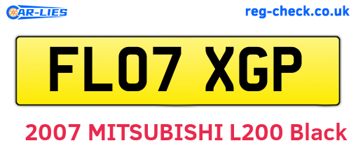 FL07XGP are the vehicle registration plates.