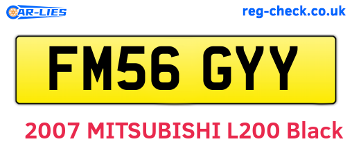 FM56GYY are the vehicle registration plates.