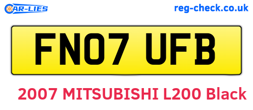 FN07UFB are the vehicle registration plates.