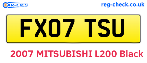 FX07TSU are the vehicle registration plates.