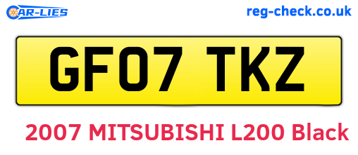 GF07TKZ are the vehicle registration plates.