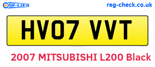 HV07VVT are the vehicle registration plates.