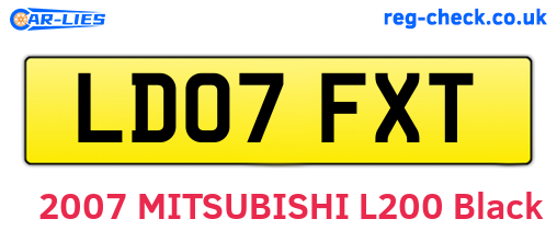 LD07FXT are the vehicle registration plates.