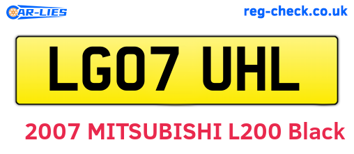 LG07UHL are the vehicle registration plates.