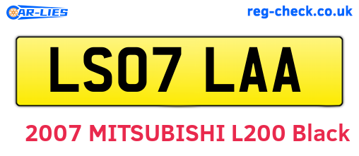 LS07LAA are the vehicle registration plates.