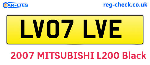 LV07LVE are the vehicle registration plates.