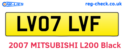LV07LVF are the vehicle registration plates.