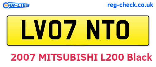 LV07NTO are the vehicle registration plates.