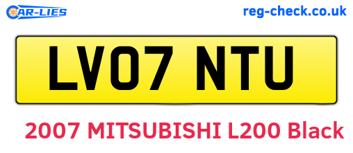 LV07NTU are the vehicle registration plates.