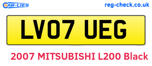 LV07UEG are the vehicle registration plates.