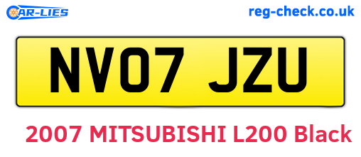 NV07JZU are the vehicle registration plates.