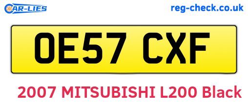 OE57CXF are the vehicle registration plates.