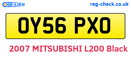 OY56PXO are the vehicle registration plates.
